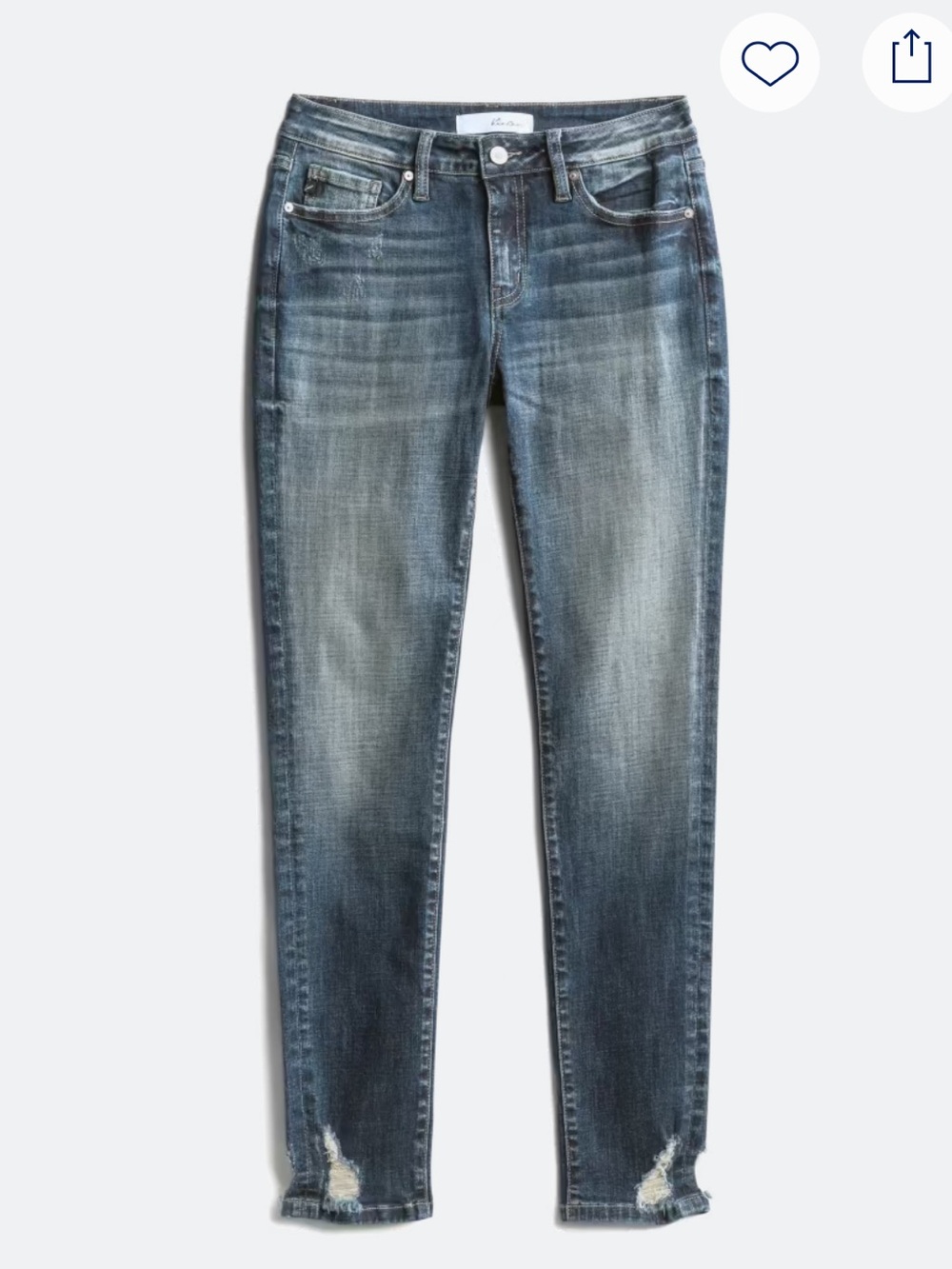 KanCan Low-Rise Skinny Distressed Jeans - Faded Blue Wash - NWOT